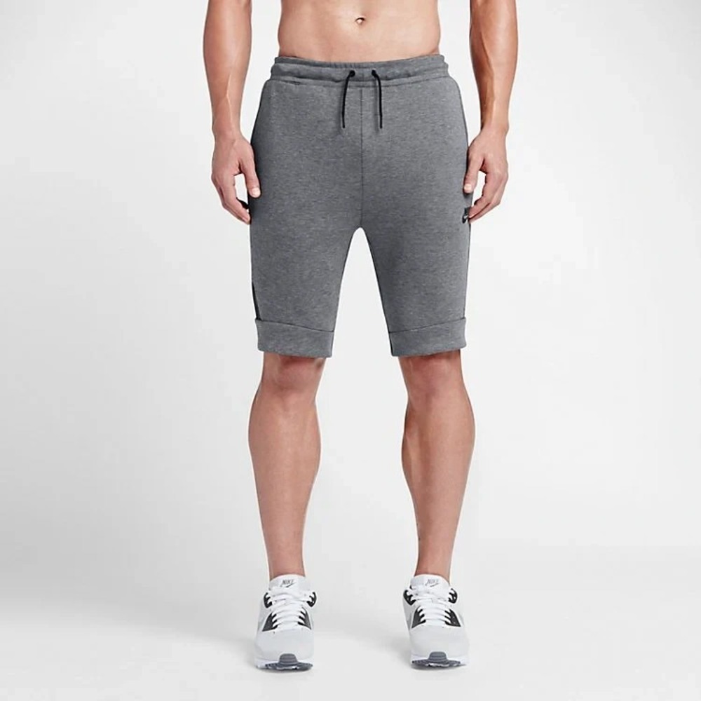 Nike Tech Fleece Sweat Shorts Men's XL Gray Drawstring 805160-091 Gym Sportswear